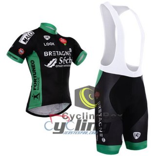 2015 Bretagne Seche Cycling Jersey and Bib Shorts Kit Black [Ba0638]